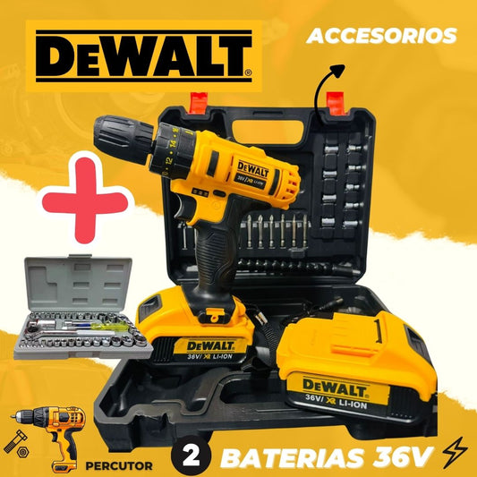 Taladro Inalambrico Dewalt 36v™ Percutor + Juego de Raches!